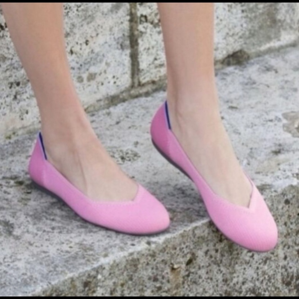 Rothy's Ballet Begonia Round‎ Toe Women Flats Shoes Light Pink Retired Sz 8
